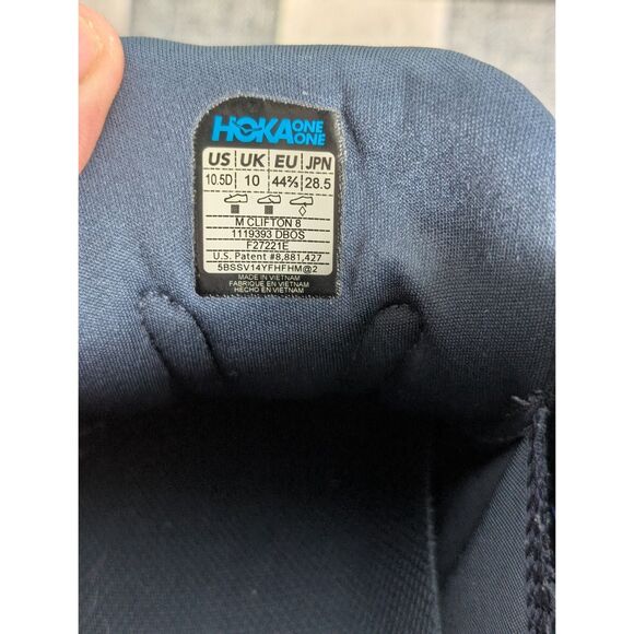 Hoka Clifton 8 Running Shoes Blue Men's Size 10.5D - Picture 16 of 16